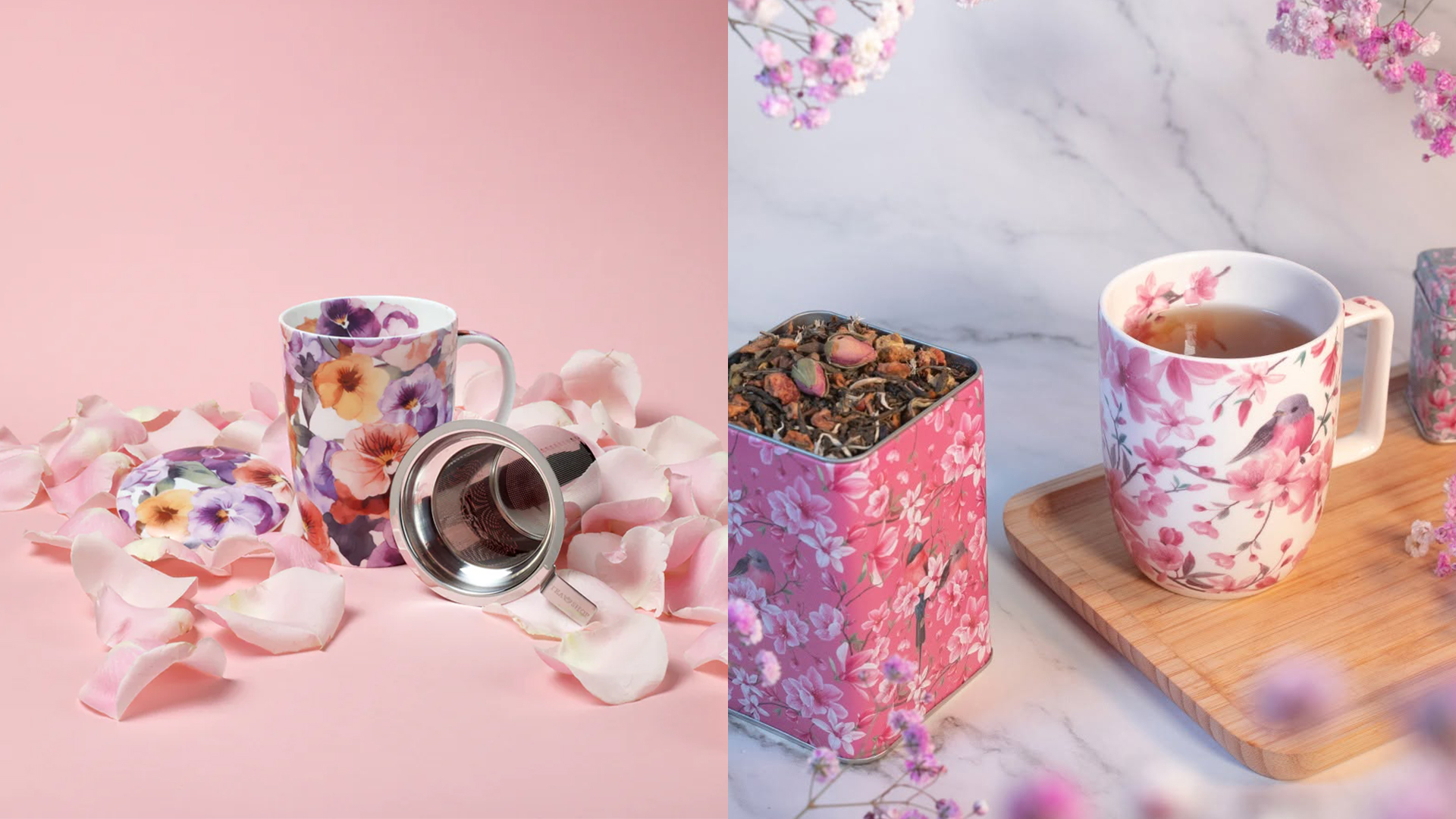 Set Tea Time Jumbo Viola Flower y Set Tea Time Jumbo Floral Paisley de Tea Shop