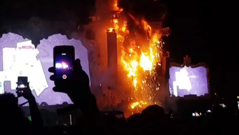 Fotografía del incendio de Tomorroland de 2007. Archivo