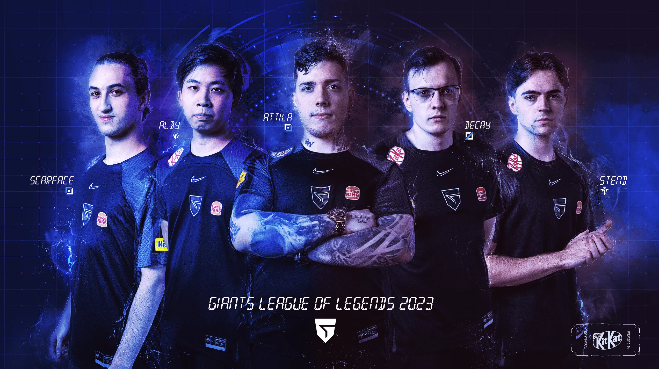 Scarface, Alby, Attila, Decay y Stend forman el Roaster de Giants