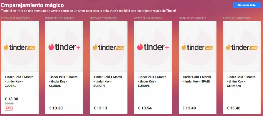 Promociones en Tinder plus
