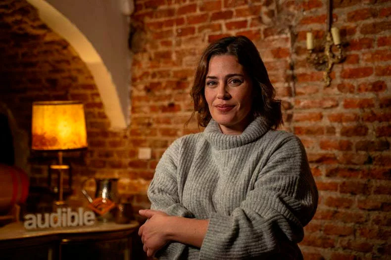 La escritora Laura Franco en la presentación del audiolibro