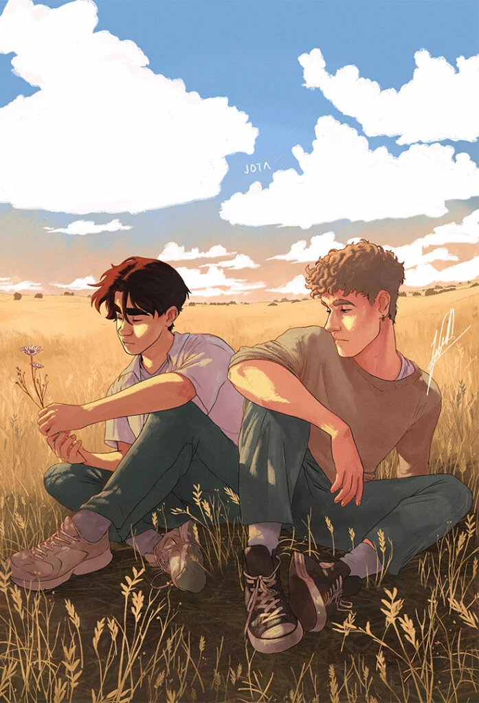 Ilustración de los personajes de Jeime y Otis en "Yo a ti tampoco"
