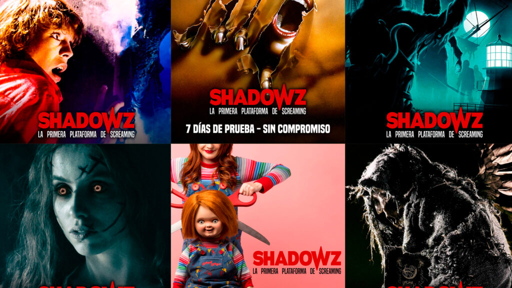 Mosaico de imágenes promocionales de la plataforma Shadowz