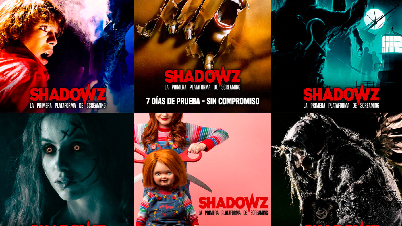 Mosaico de imágenes promocionales de la plataforma Shadowz