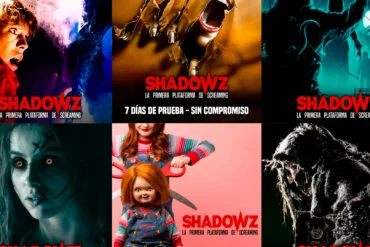 Mosaico de imágenes promocionales de la plataforma Shadowz