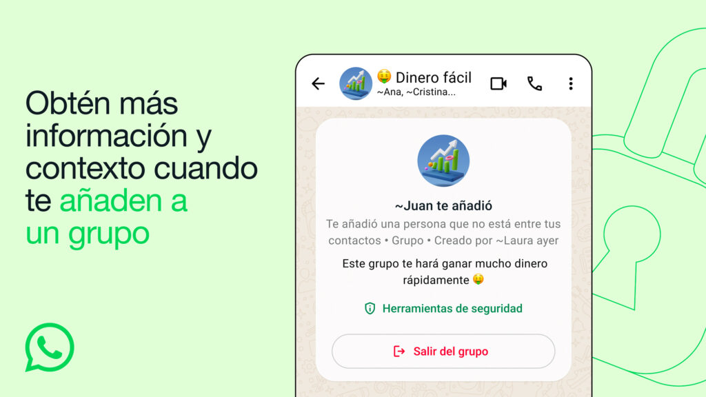 WhatsApp visión tarjeta grupo