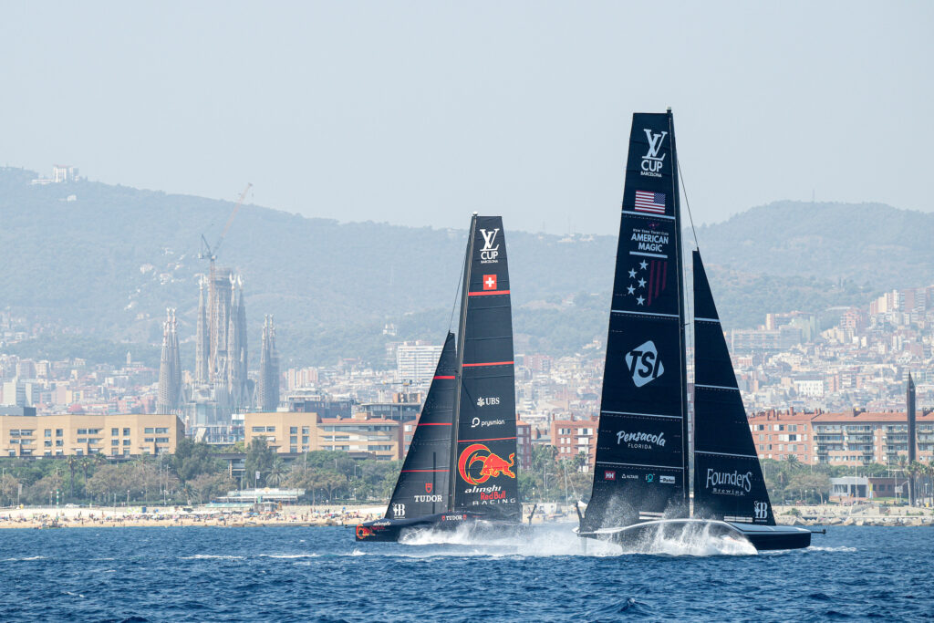 Louis Vuitton Preliminary Regata, Race Day 2. ALINGHI RED BULL RACING, NYYC AMERICAN MAGIC