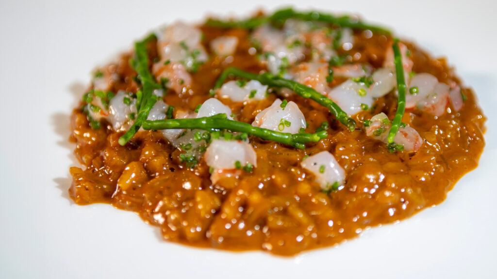 Arroz meloso con gamba roja. Fotografía de David Moret