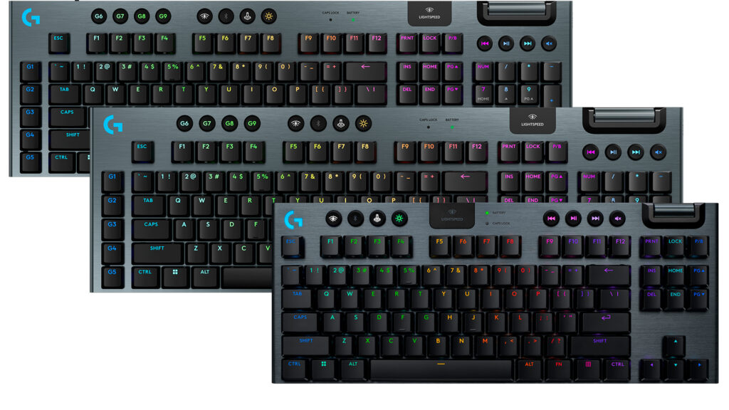 Vista de los dispositivos de Logitech G, teclados G915 X