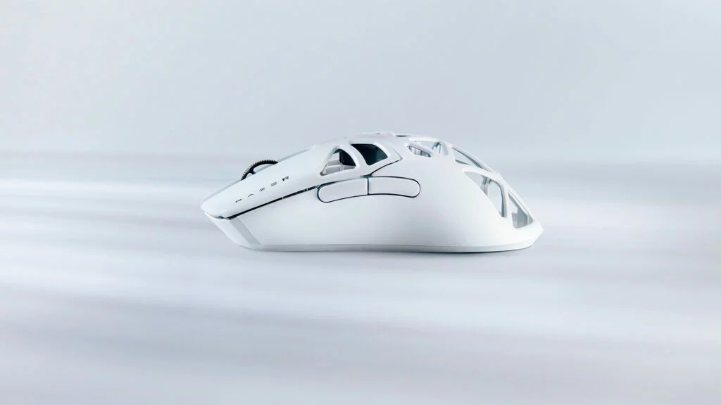 Vista lateral del Viper Mini Signature Edition en color blanco de Razer