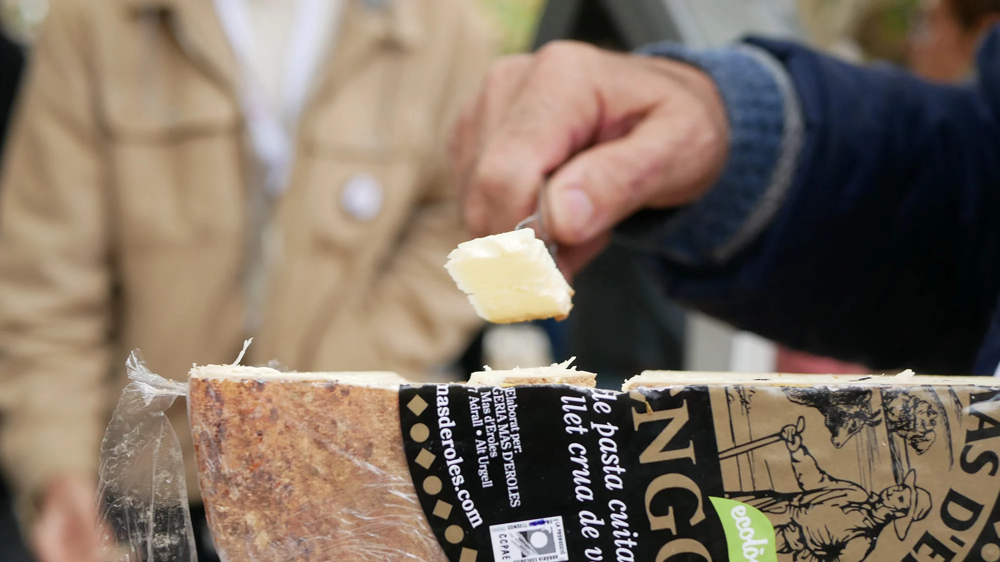 Corte de degustación de queso de Quesos Ermengol
