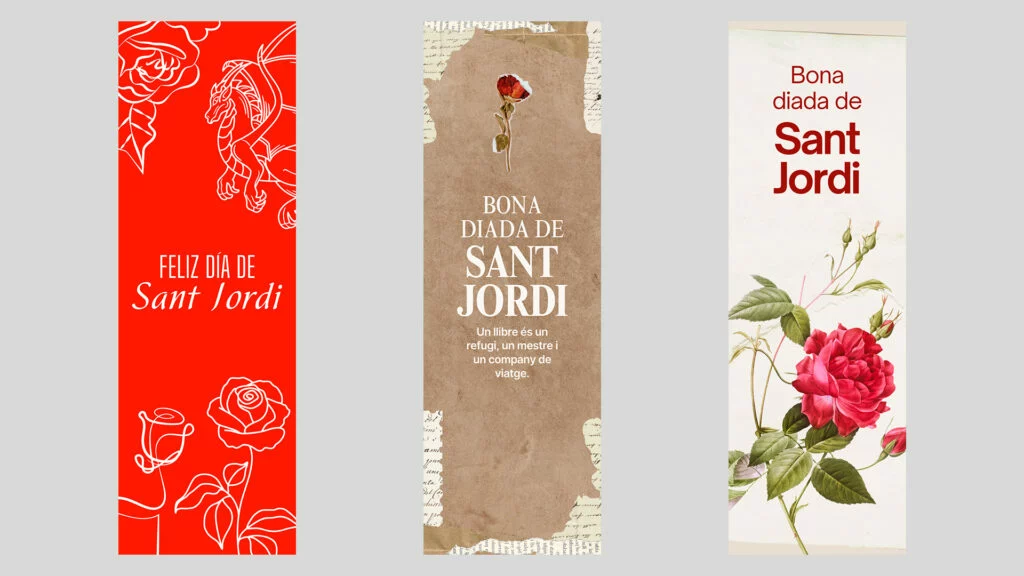 Diseños de marcapáginas diseñados en Canva
