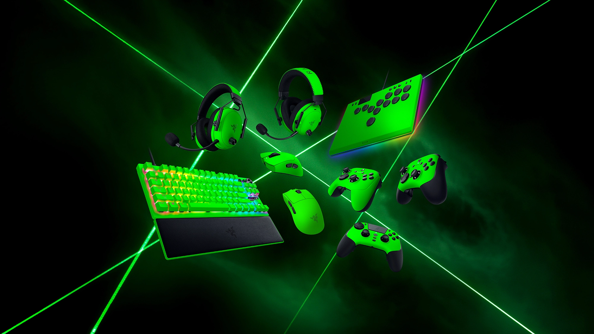 Colección de dispositivos Esports Green de Razer