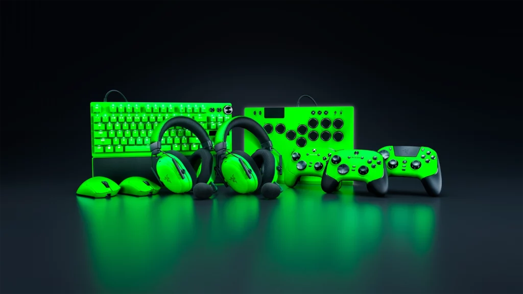 Colección de dispositivos Esports Green de Razer