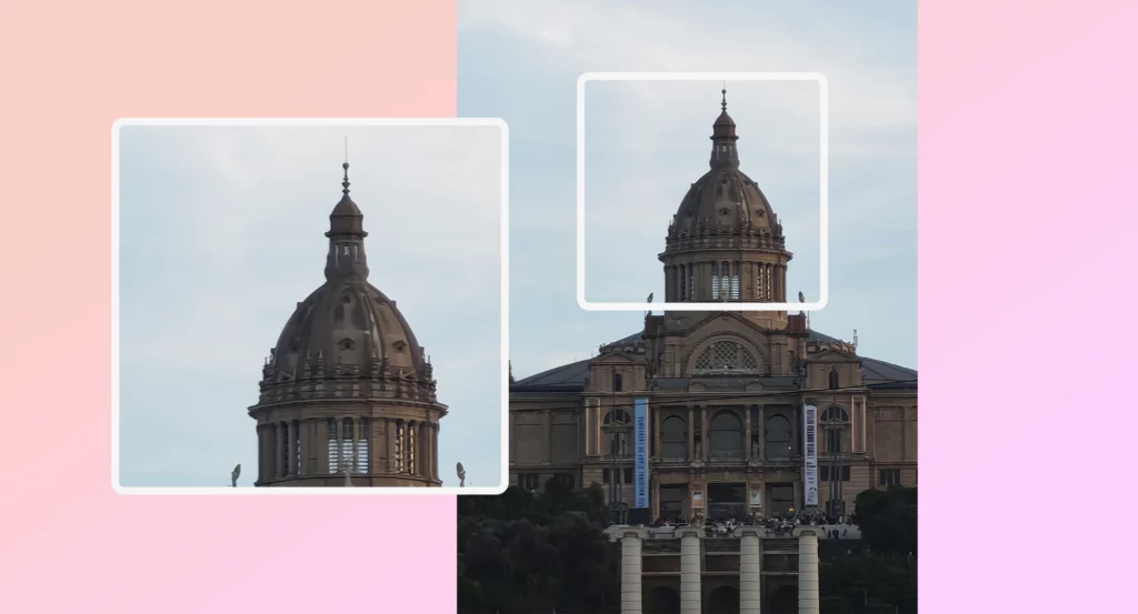 Ampliación de una imagen tomada con el Honor 400 5G a un zoom de 17X