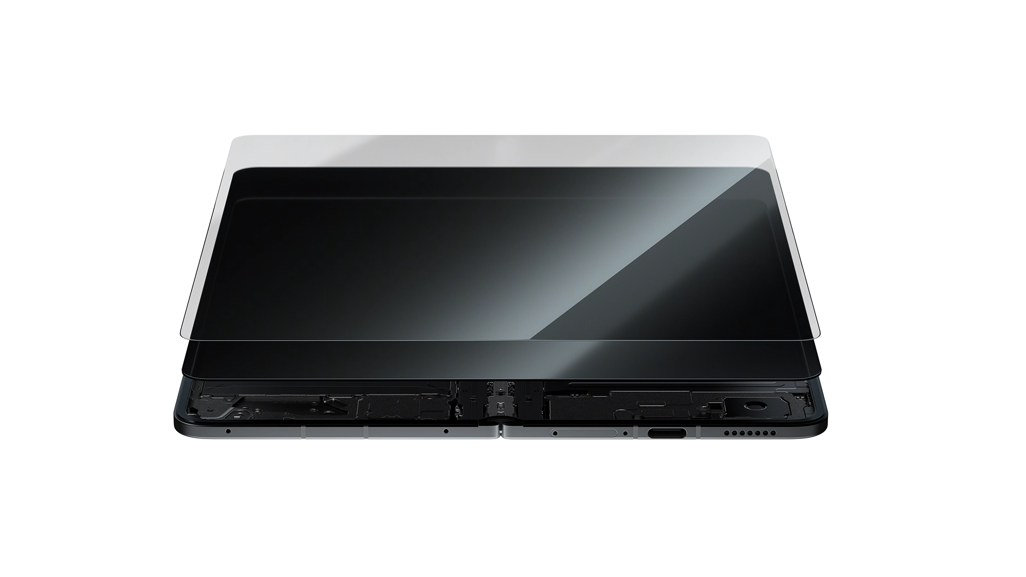 Vista de las capas de la pantalla del OPPO Find N6