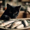 Gato en la cocina, imagen generada por IA en esta campaña