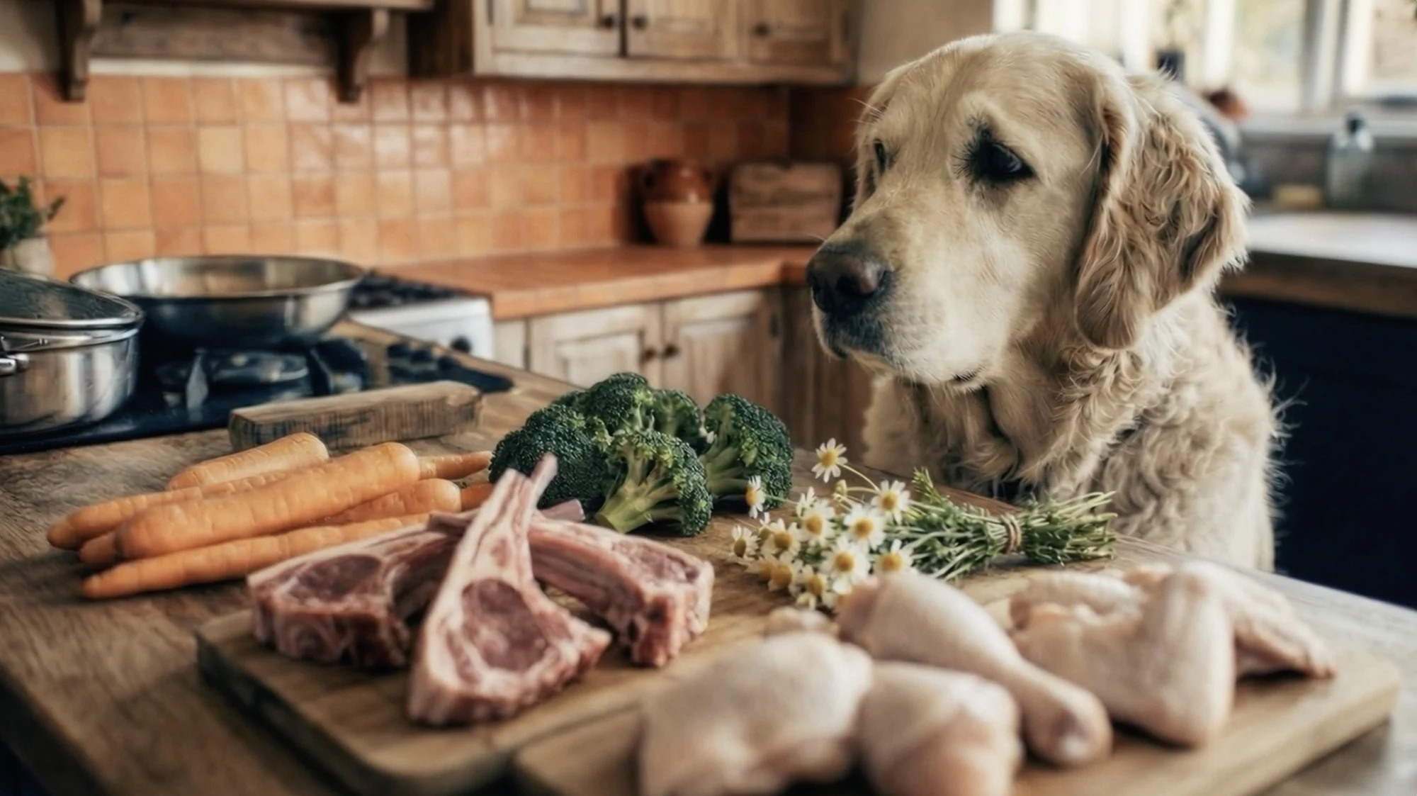El perro en la cocina, imagen generada por IA en esta campaña