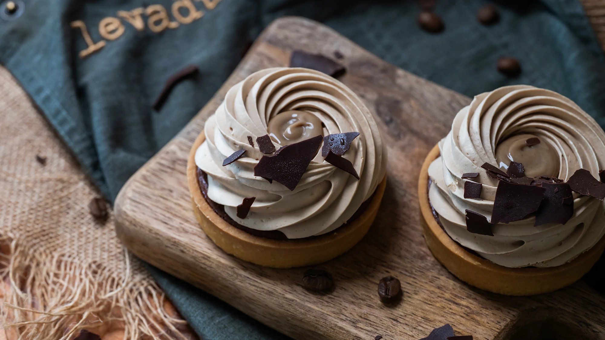 Tartaletas de chocolate y café llamadas "Levadurapadre" de Levadurapadre