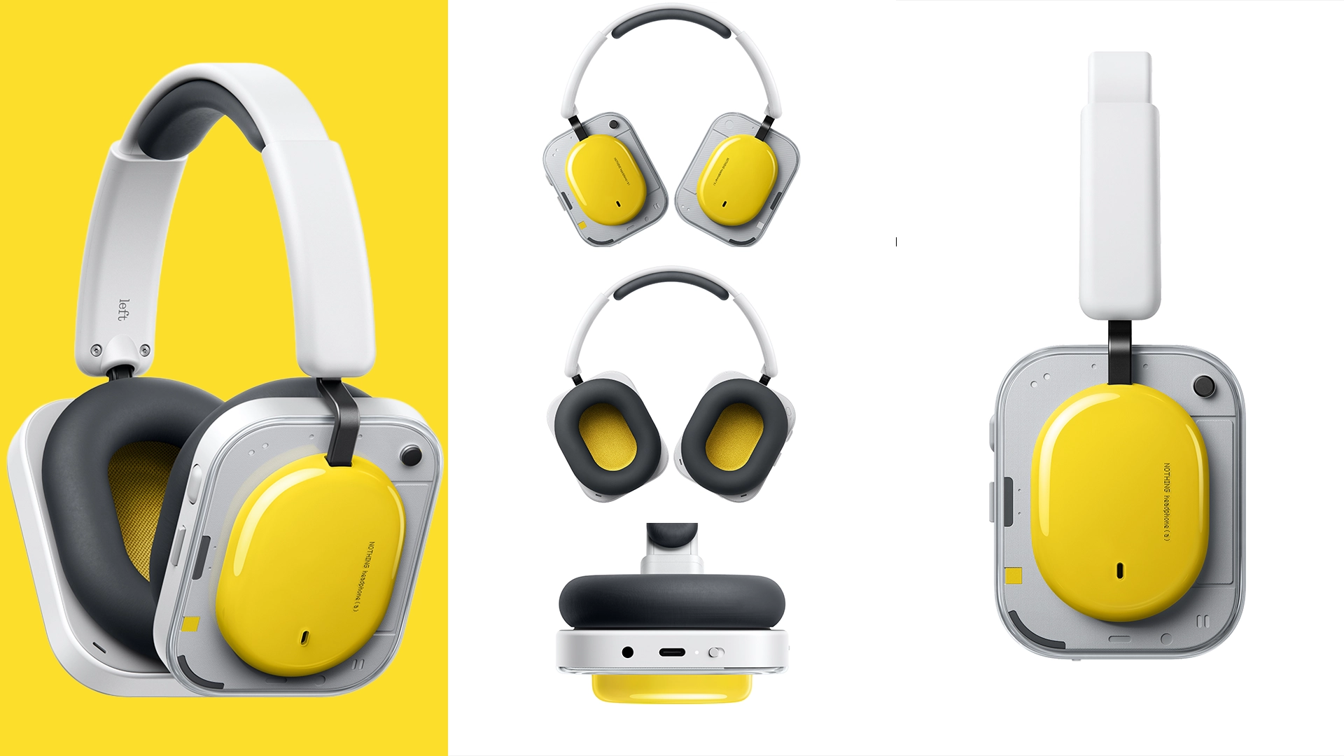Multiple vista del Headphone (a) amarillo