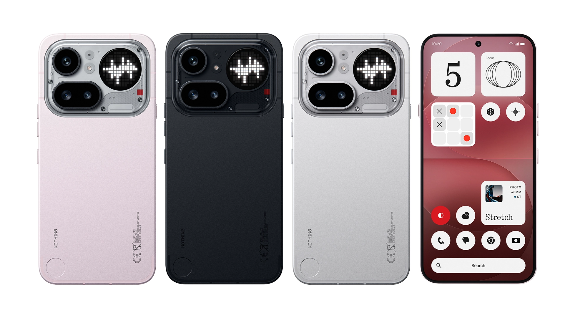 El Nothing Phone (4a) Pro está disponible en colores rosa, negro y gris