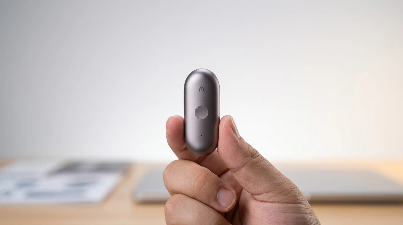 Vista del PLAUD NotePin S en mano