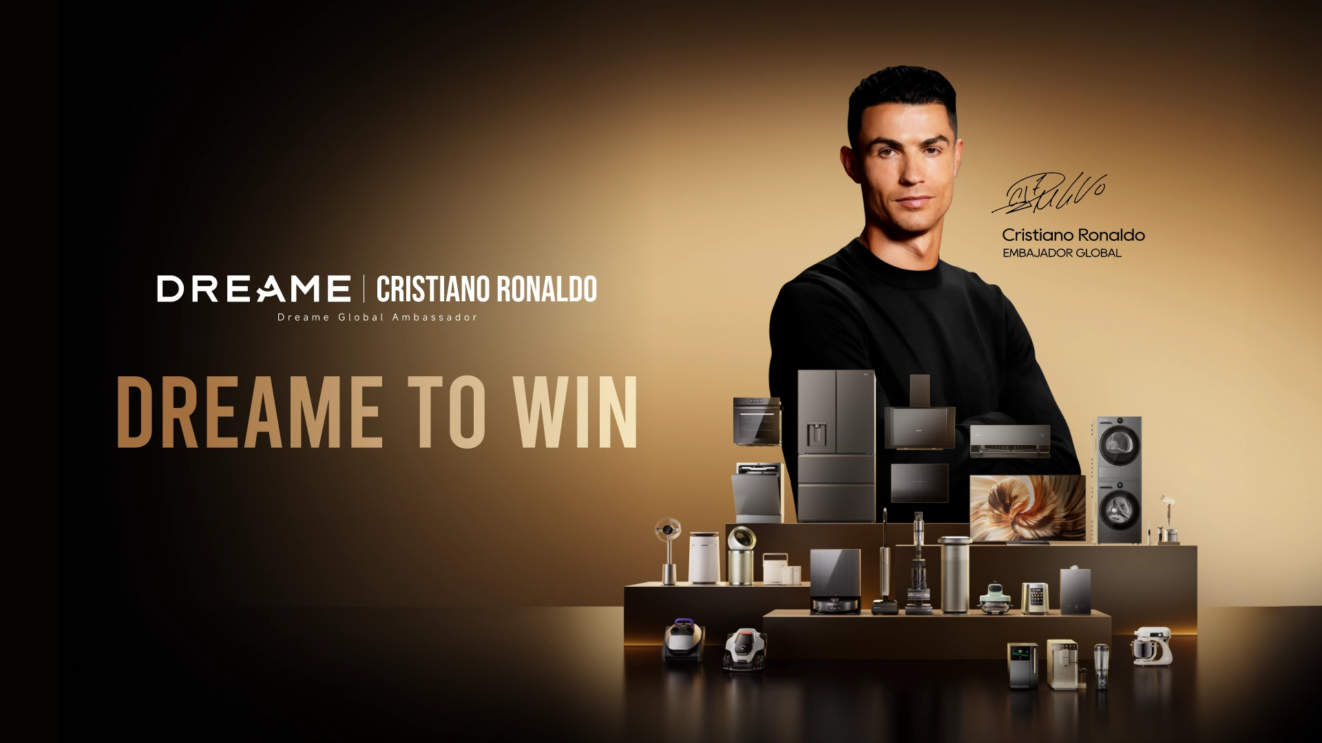Imagen de campaña de Dreame con Cristiano Ronaldo