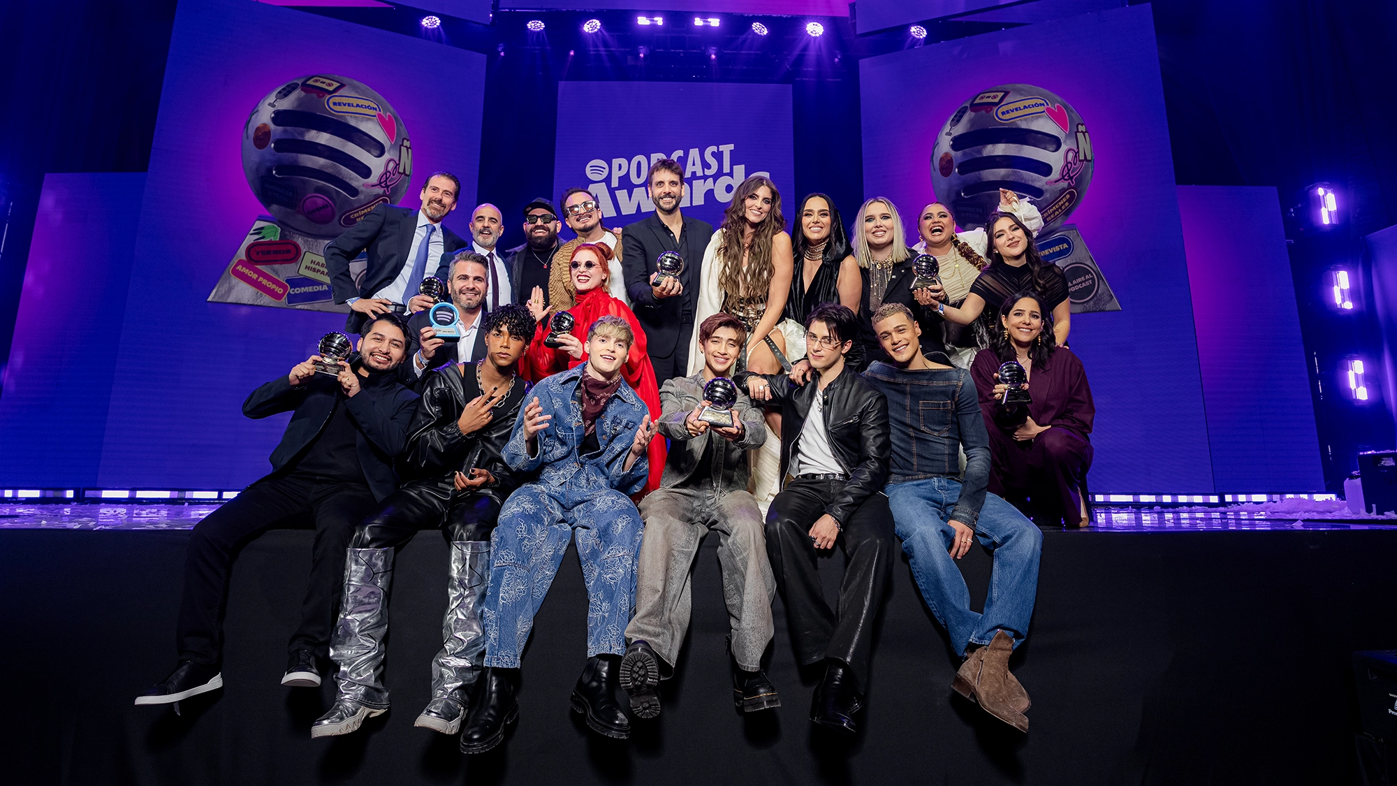 Fotografía de família de los ganadores de los Spotify Awards 2026