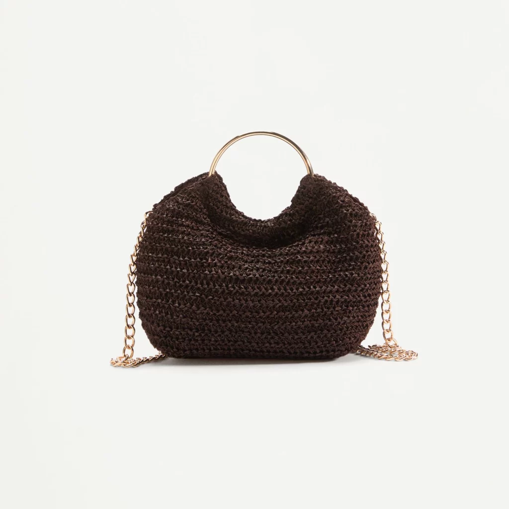 Bolso asa metálica marrón