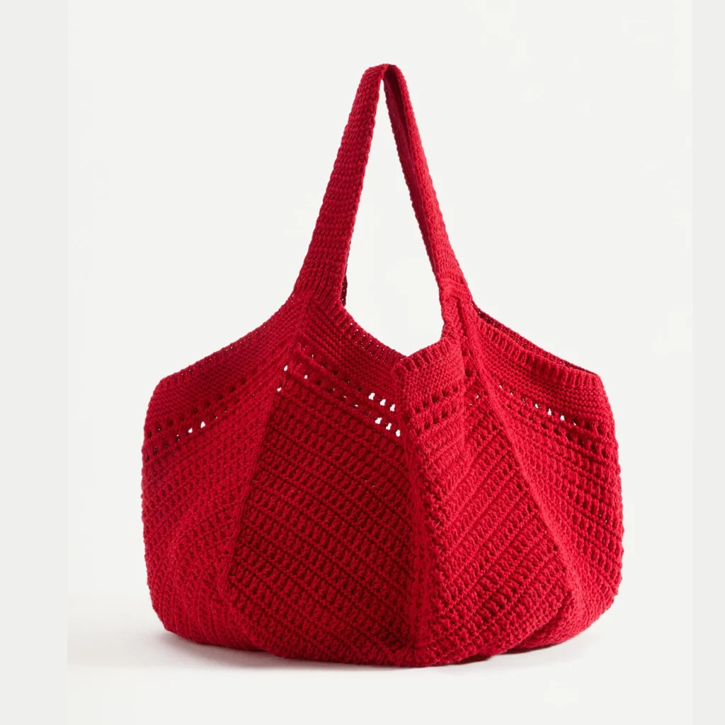 Bolso de hombro crochet rojo