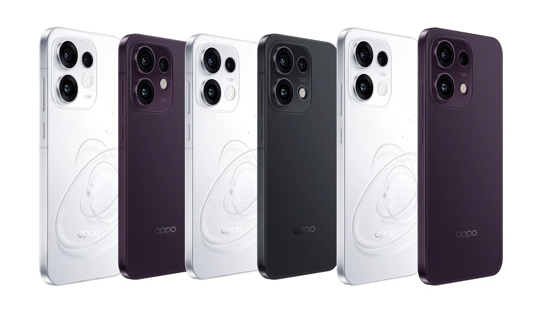 El OPPO Reno 16 estará disponible en colores, Blanco, lila oscuro y negro