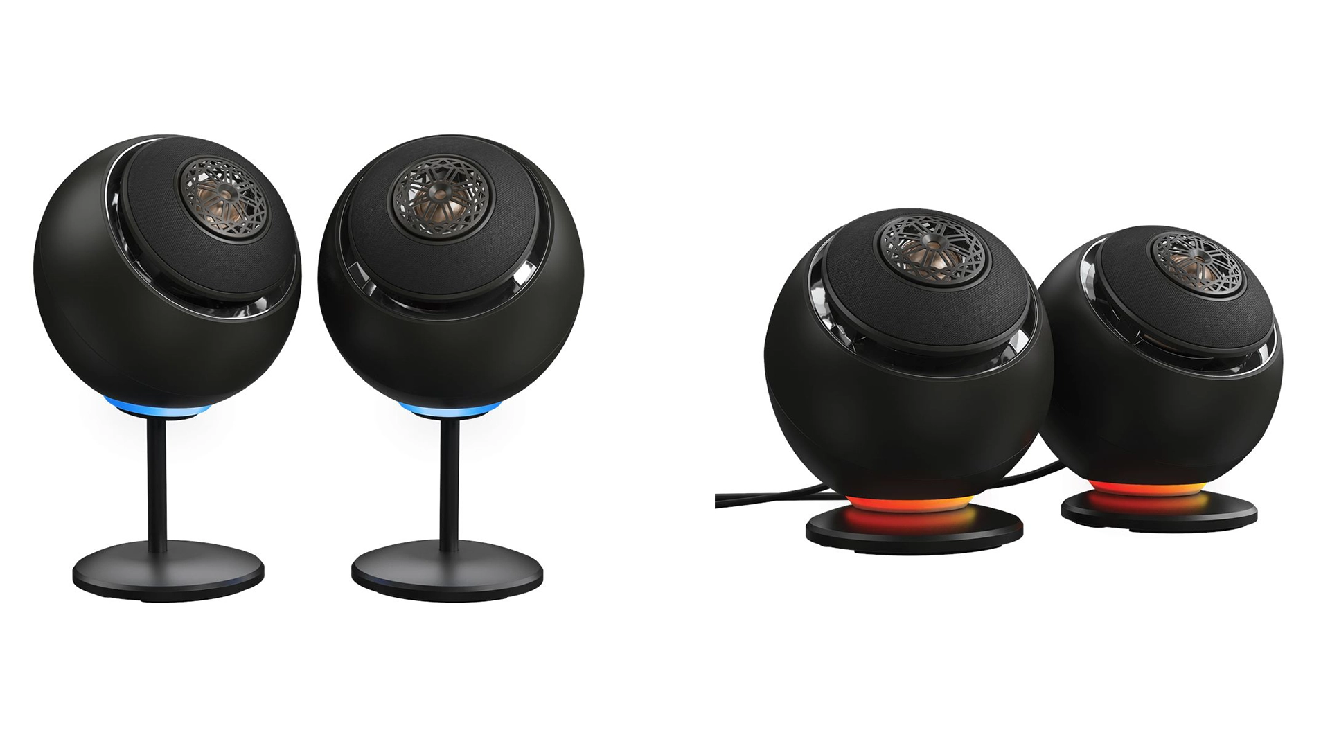 Vista de los Creative Pebble Nova en sus dos tipos de soporte