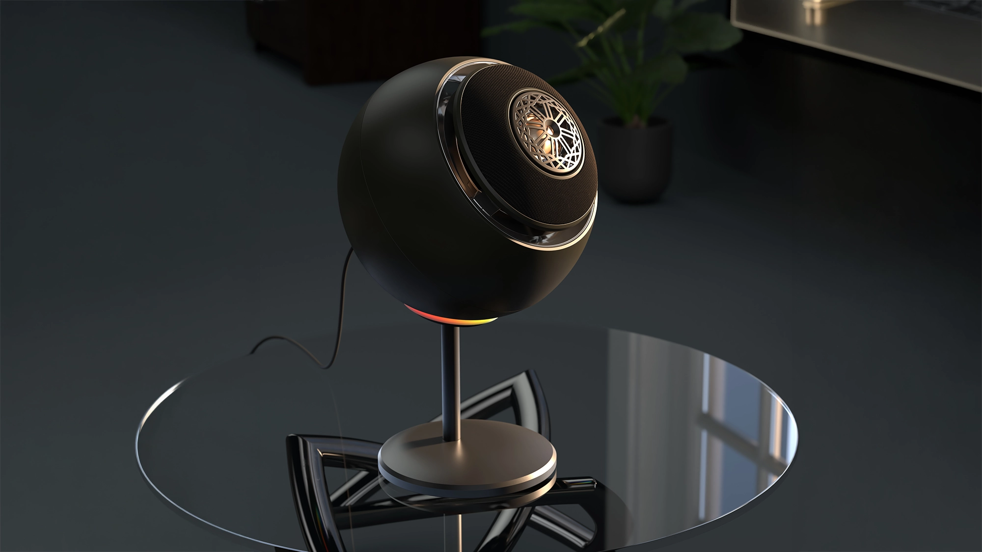 Un altavoz Creative Pebble Nova sobre base alta