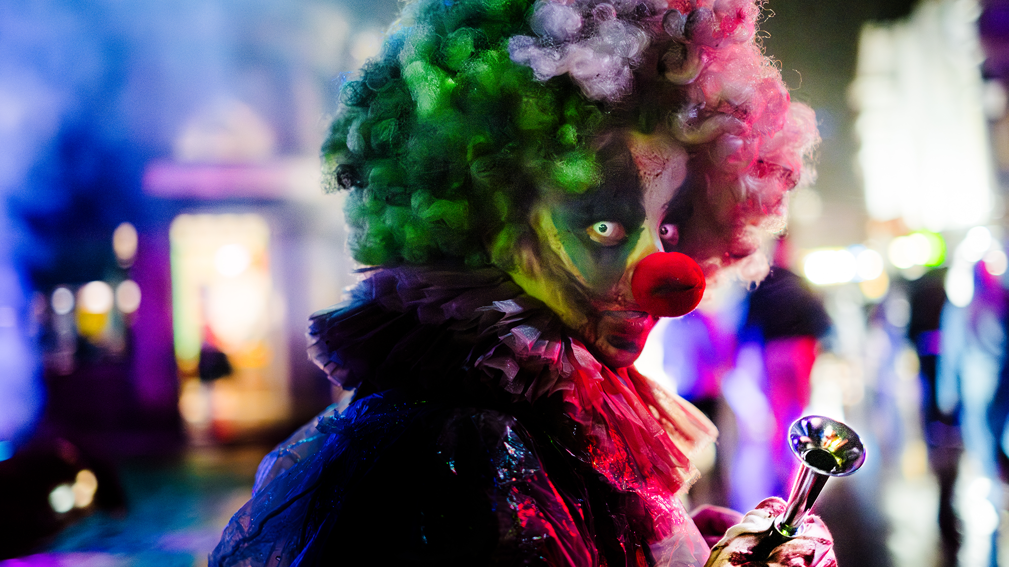 Payaso diabólico en el Parque Warner