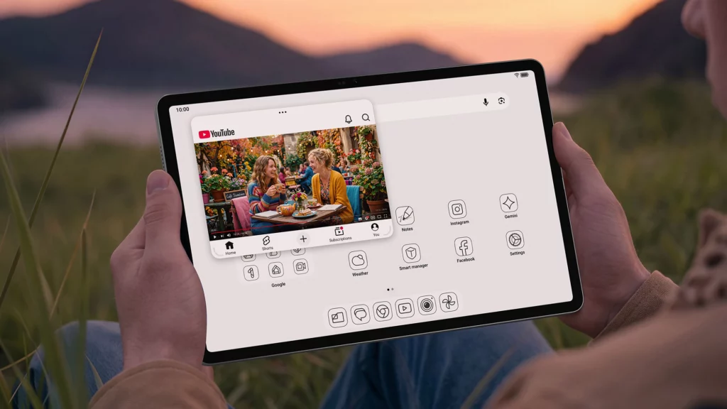Un usuario disfrutando de YouTube con la tablet TCL TAB A1 NXTPAPER