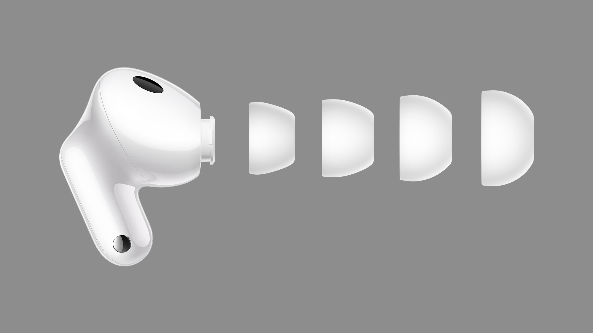 Vista de las medidas de almohadilla de los Huawei FreeBuds Neo