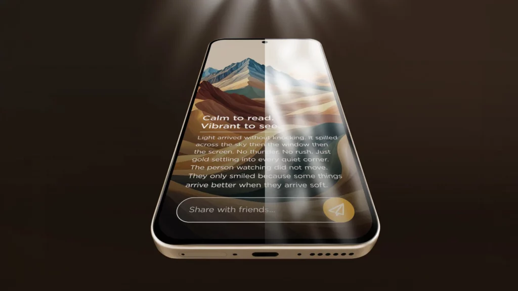 Vista comparativa de la pantalla con tecnología NXTPAPER AMOLED